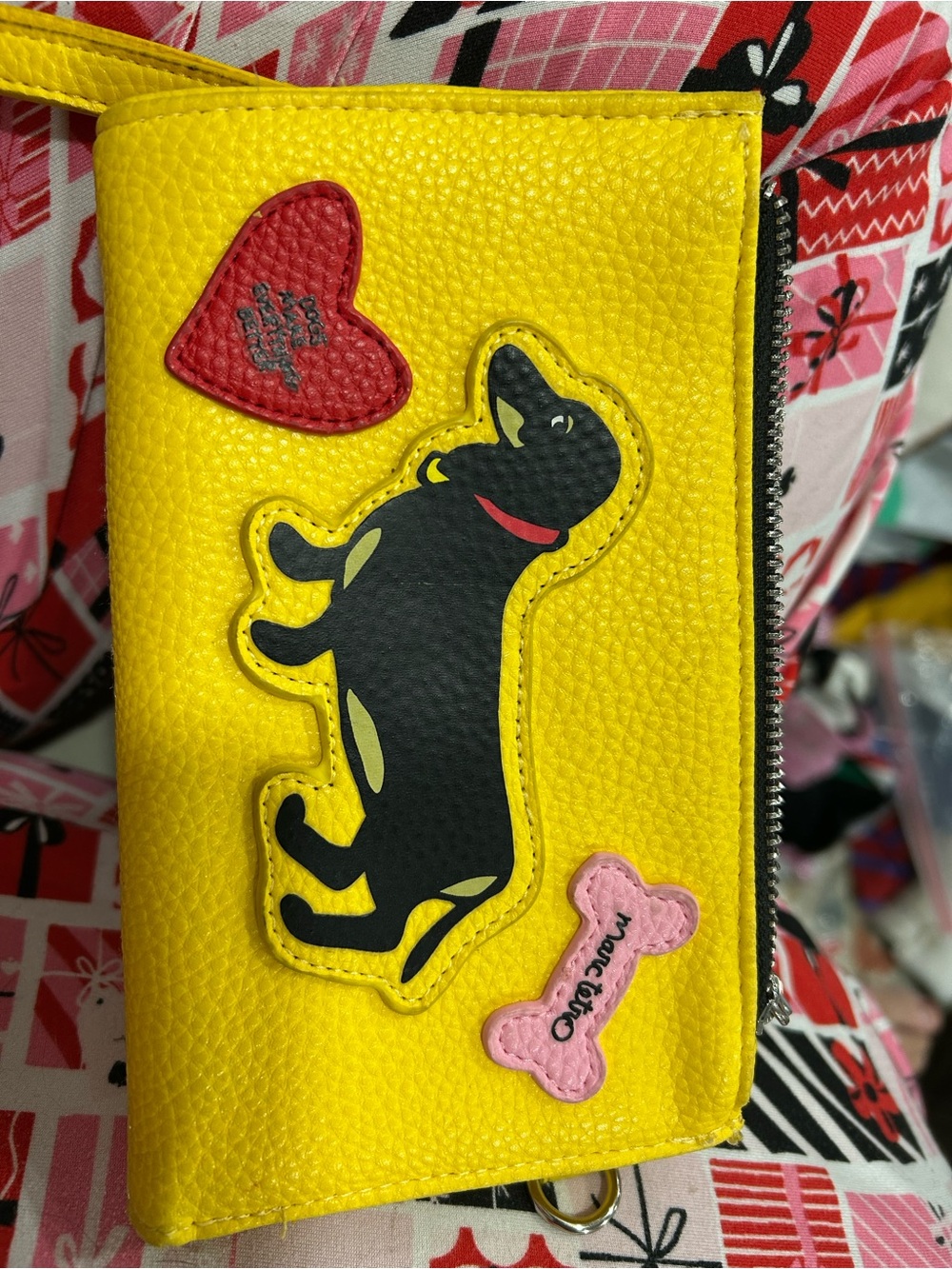 Yellow Dog Patch Wristlet Wallet by Marc Tetro